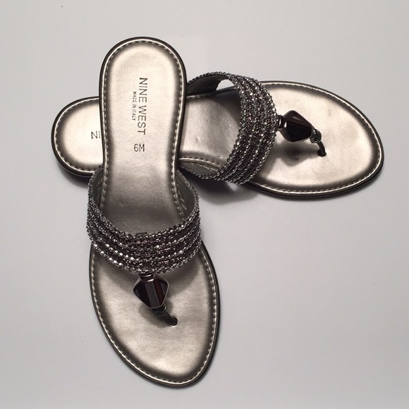 nine west pewter sandals